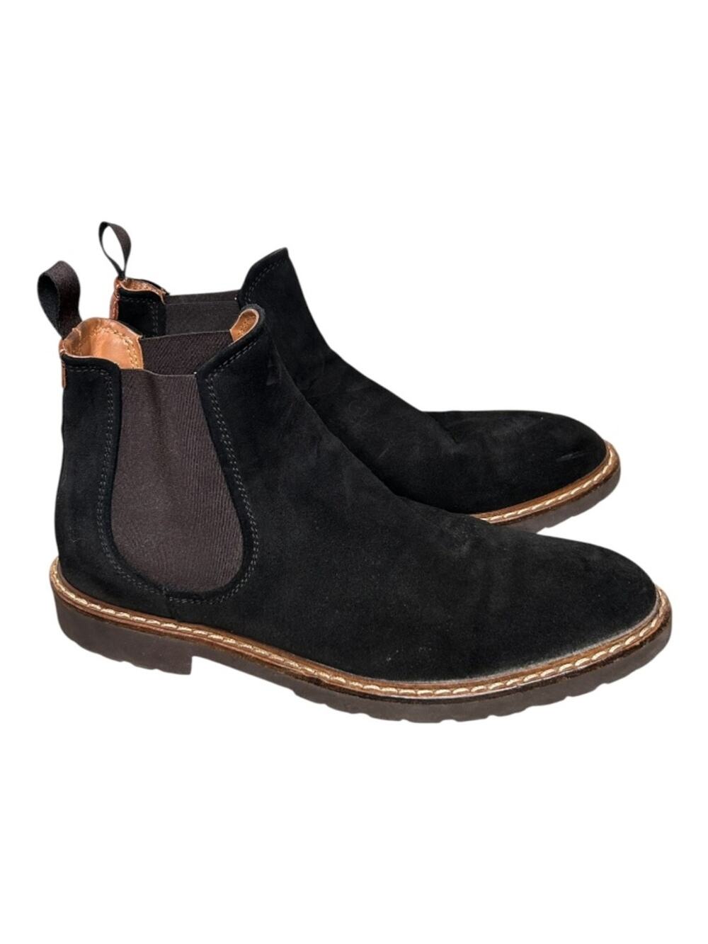 Good Man Brand Black Suede Chelsea Boots Made in Italy Size 8